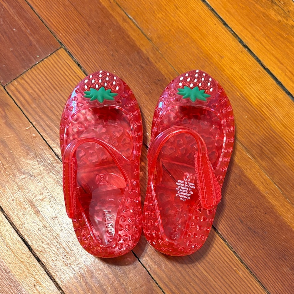 Old Navy Red Kids Sandals with Strawberry Design